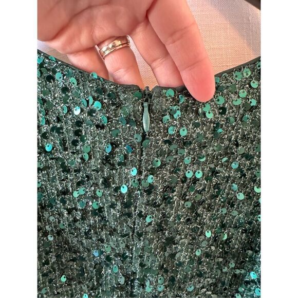 Faeriesty Green Sequin Mermaid Dress with Side Slit Size XSmall - Picture 7 of 13